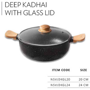 Deep Kadai with Glass Lid