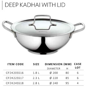 Deep Kadai with Lid