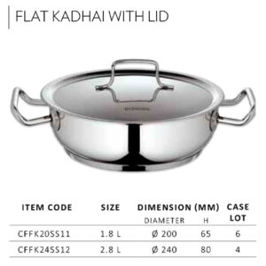 Flat Kadai with Lid