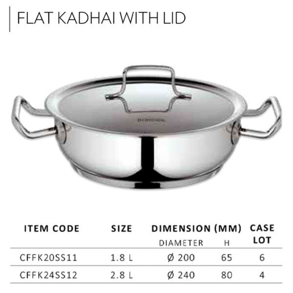 Flat Kadai with Lid