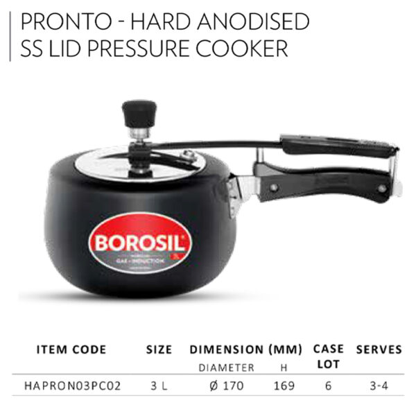 Pronto Hard Anodised SS LID Pressure Cooker
