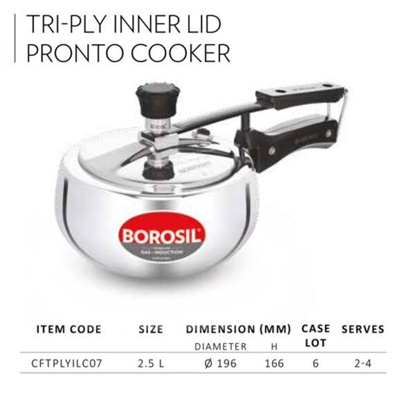 Tri Ply Inner LID Pronto Cooker 2.5 L