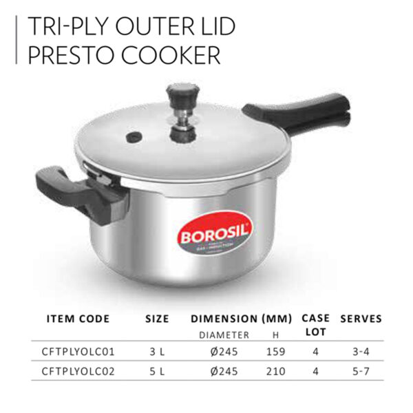 Tri Ply Inner LID Pronto Cooker 3 & 5 L